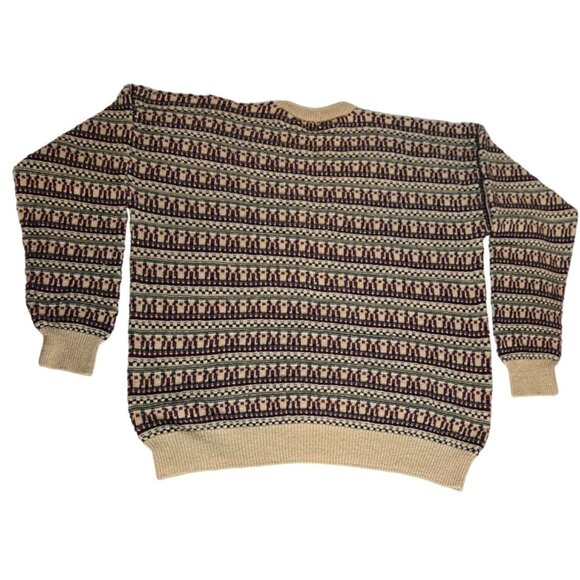 Vintage Blake & Manley XL Fair Isle Sweater Crew Neck Ramie Cotton blend Pullove - Picture 3 of 8
